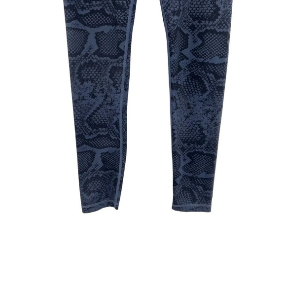 Allfenix Leggings Snakeskin Python Print 7/8 Length Navy Blue Black Size Small‎ - Picture 4 of 8